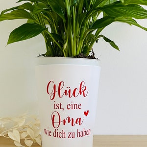 Flowerpot including the lettering Happiness is having a grandma like you in your desired color perfect gift for grandma Rot