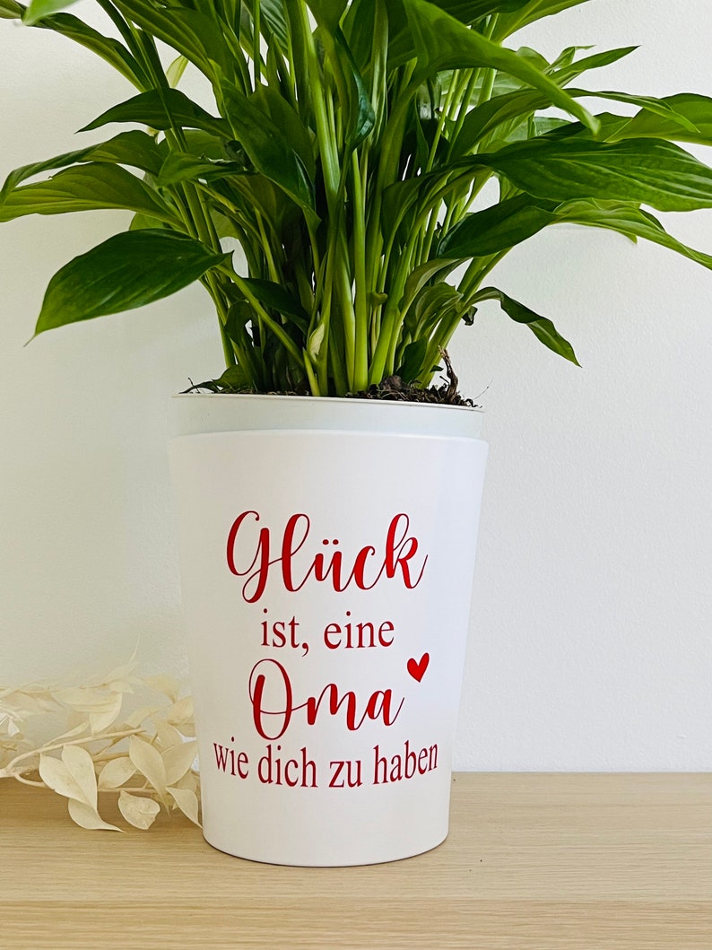 Flowerpot including the lettering Happiness is having a grandma like you in your desired color perfect gift for grandma Rot