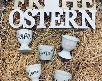 Stickers for egg cups or Easter eggs in different colors and fonts / Ideal DIY gift for Easter / Happy Easter