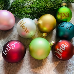 Autocollant boule de Noël, boule de sapin de Noël, lettrage, marquage, autocollants nominatifs, boules de sapin de Noël, autocollants, étiquettes, Noël image 1