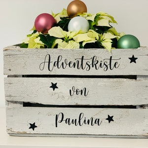 Stickers for Advent boxes WITH stars, in different colors and fonts, Christmas gift or souvenir box