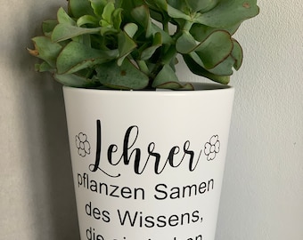 Flower Pot Sticker Teachers Plant Seeds of Knowledge That Grow for a Lifetime Teacher Farewell Gift