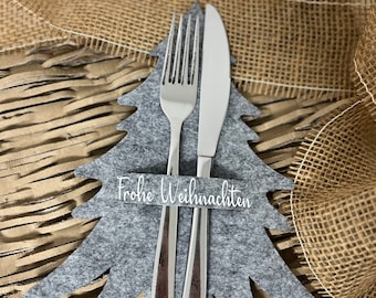 Personalized cutlery holder / cutlery bag for Christmas, so your Christmas decoration is unique, also suitable as a Christmas gift