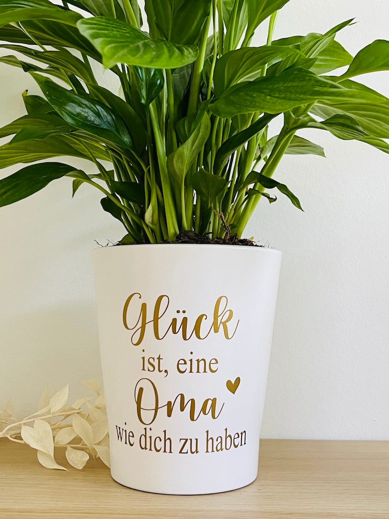 Flowerpot including the lettering Happiness is having a grandma like you in your desired color perfect gift for grandma Gold