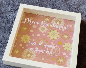 My bridal bouquet sticker for picture frames customizable in different fonts and colors selectable