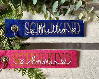 School child keychain made of felt personalized with your name / gift / school enrollment / school child / kindergarten / key