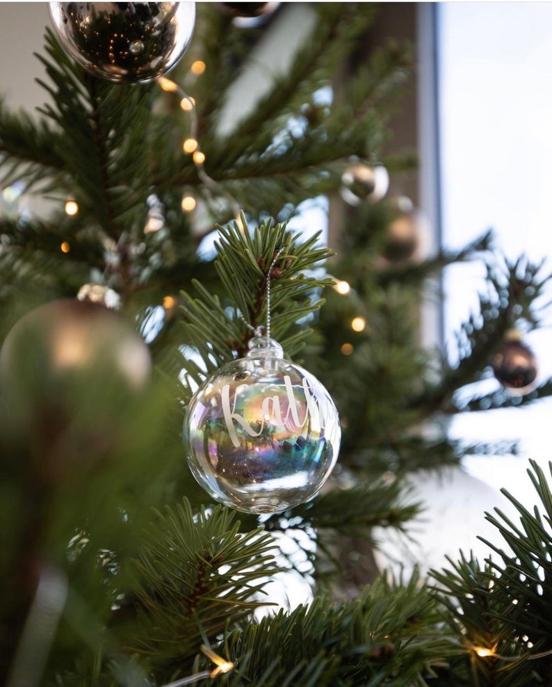 Autocollant boule de Noël, boule de sapin de Noël, lettrage, marquage, autocollants nominatifs, boules de sapin de Noël, autocollants, étiquettes, Noël image 6