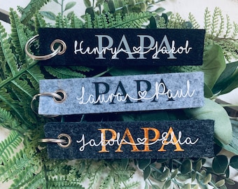 Personalized keychain / felt / gift / mom / dad / Christmas present / gift idea / individual / desired color / Father's Day