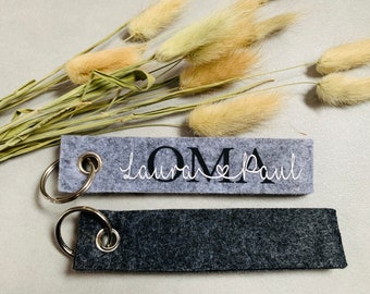 Personalized Keychains / Felt / Gift / Mom / Dad / Grandma / Grandpa / Gift Idea / Christmas Gifts Grandma / Mother's Day