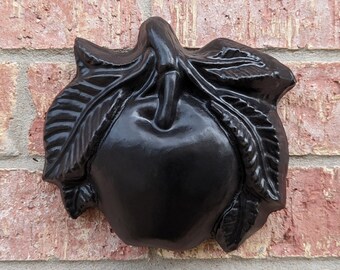 Obsidian Apple Hanging Statue - Unique Accents - Fruit Statue for Home Décor - Outdoor Indoor Garden Yard Wall Art - Cement Concrete Statue