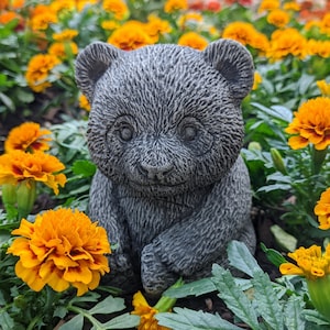 Bear Cub Concrete Statue - Home and Garden - Lawn Patio Décor - Cement Statue, Lawn Garden Decor, Concrete Animal, Baby Bear, Yard Art