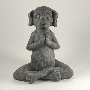 Meditating Dog Concrete Statue, Buddha Dog, Home Garden Yard Decor, Cement Statue, Yoga Decor, Zen, Peace, Dog Memorial, Yard Art, Praying