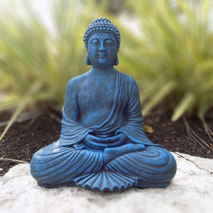 Meditation Buddha Concrete Statue Copper Style Home or Garden Decor ...