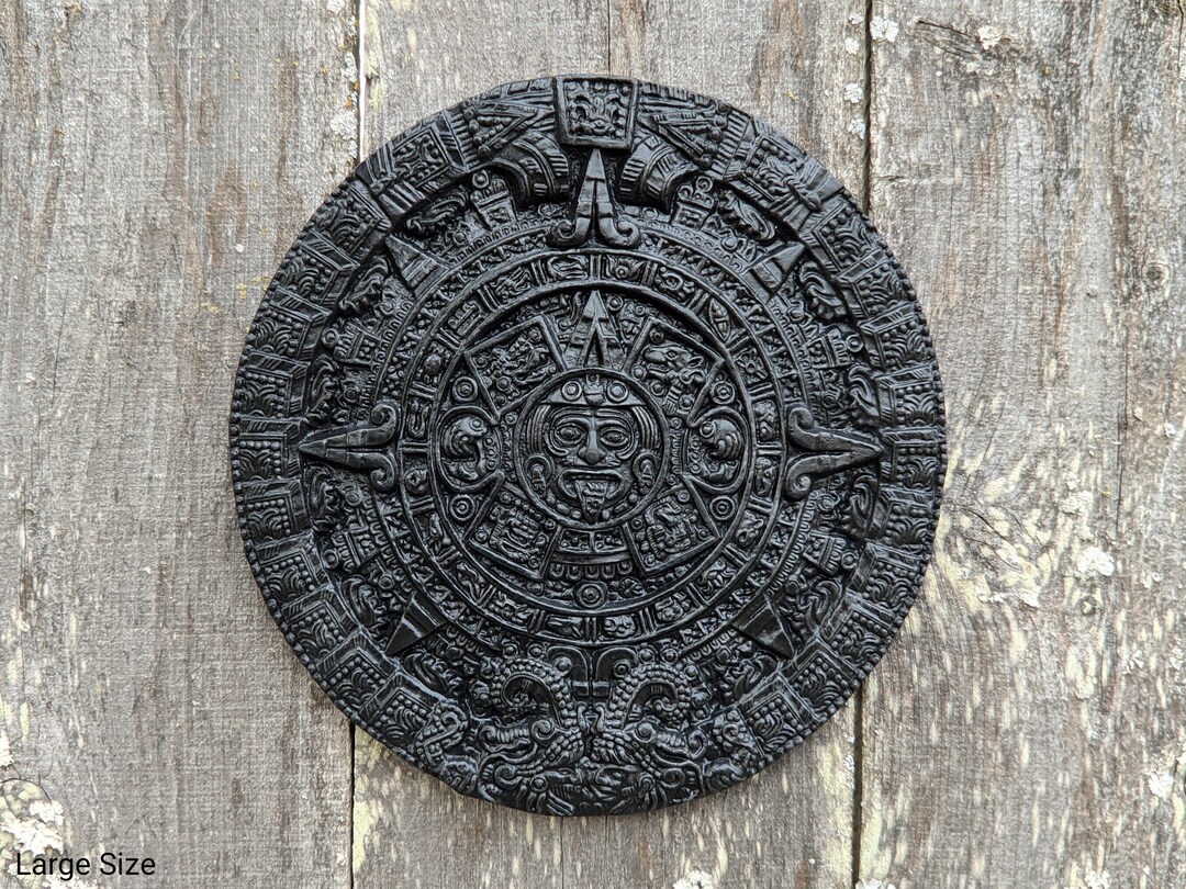 Obsidian Aztec Calendar 10.5 Hanging Traditional Art Etsy