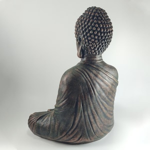 Meditation Buddha Concrete Statue Copper Style Home or Garden Decor, Buddhism, Garden Buddha, Cement Buddha, Concrete Buddha, Zen Garden image 6