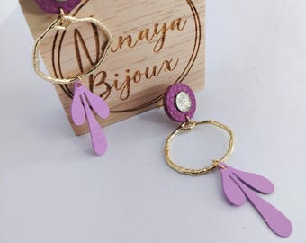 Leather stud earrings