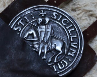 Réplica del sello de los Caballeros Templarios (acabado en acero)