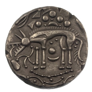 Iron Age Iceni Coin Wolf Plaque Metal Finish