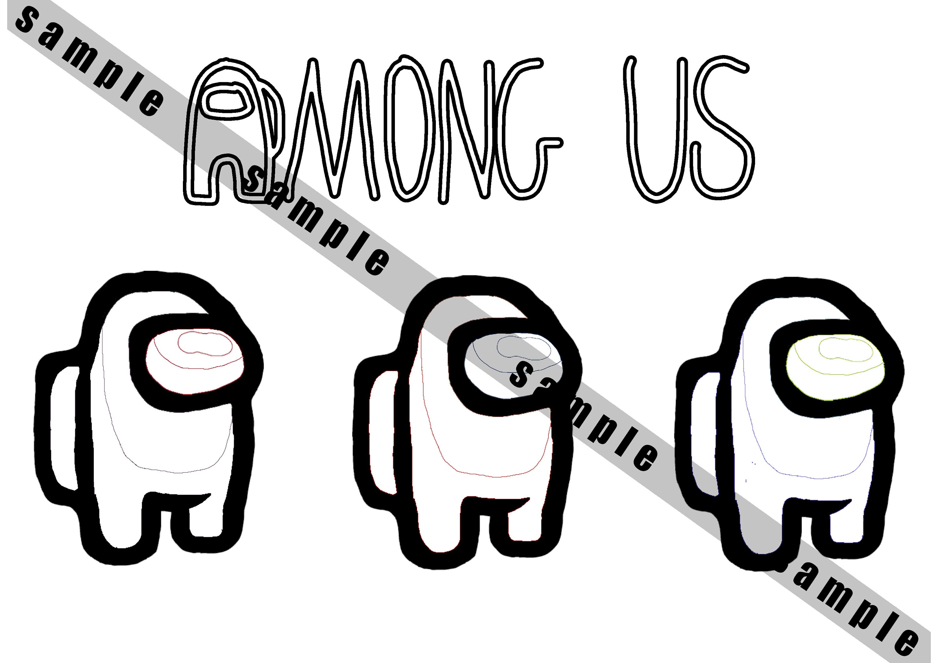 Among Us colouring page Digital copy Etsy