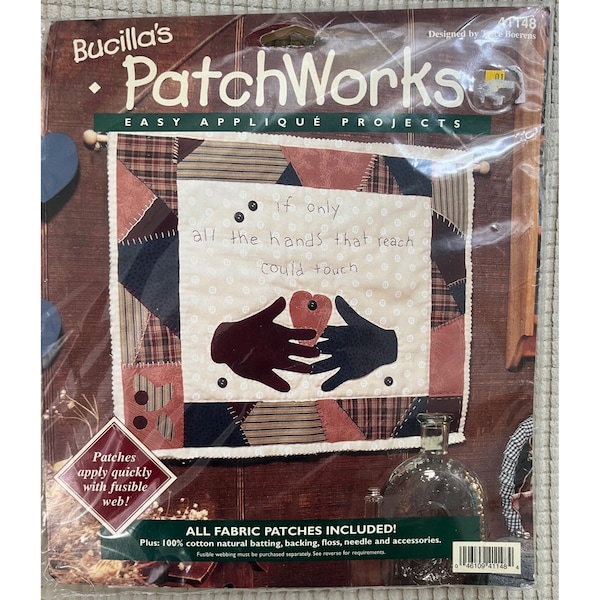 NIB Bucilla’s Patchworks Kit Country Prim Cottage 41148 Craft Appliqué Quilt