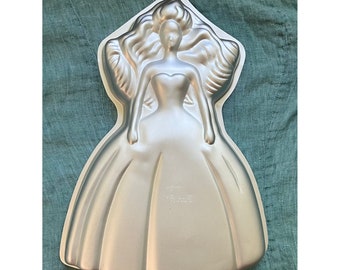 VTG ‘92 Wilton Cake Pan Barbie Full Size Aluminum Mattel 2105 2551 Mold Doll Angel