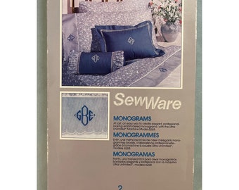 VTG 1984 Sew Ware 2 Monograms Singer Sewing Machine 6268 Embroidery Kit Insert