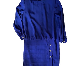 VTG 700 ? Dominic Rompollo 10 Power Dress Années 80 Taille Basse Violet Midi Strass