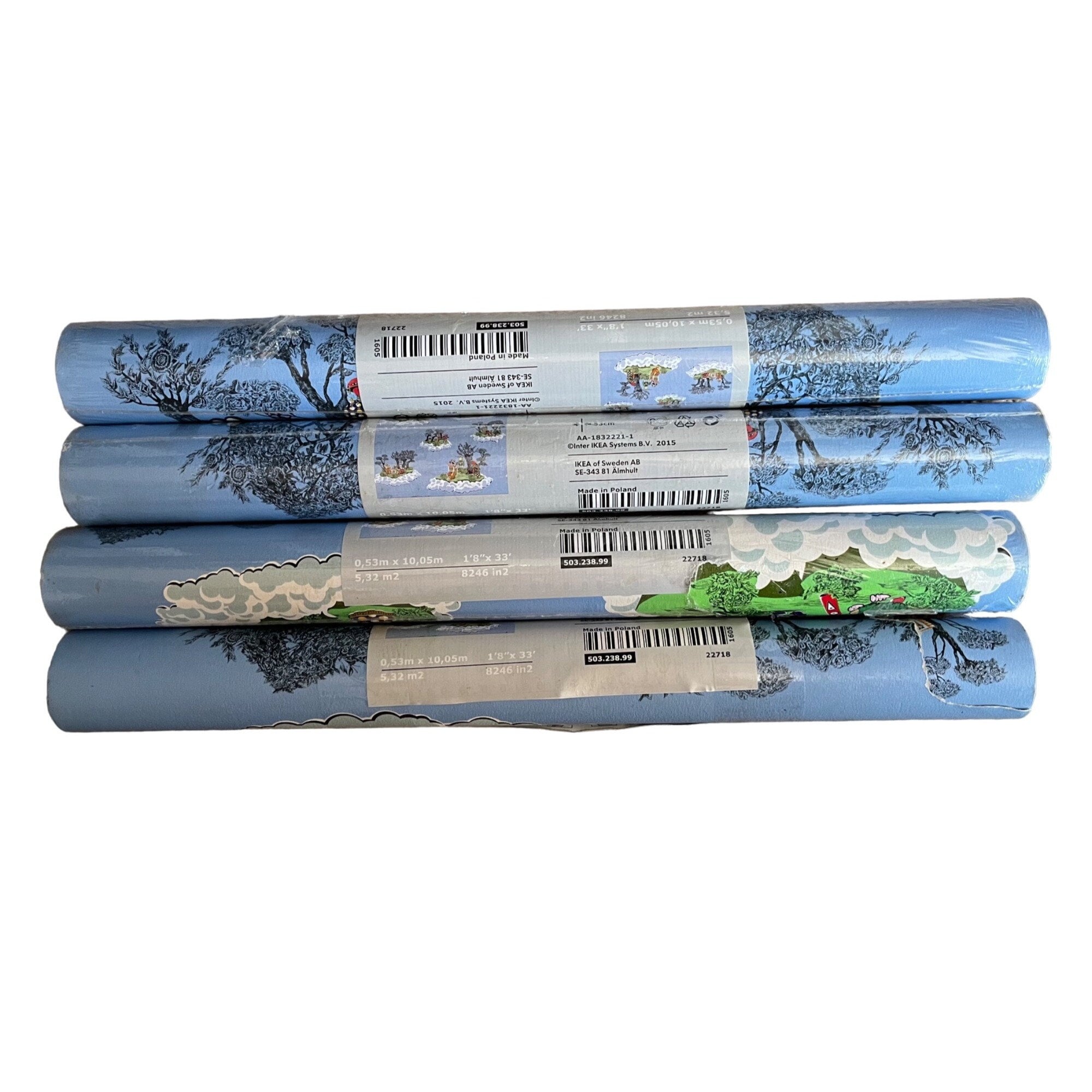 4 Rolls NWT IKEA Glolande Wallpaper Monster Island Walter