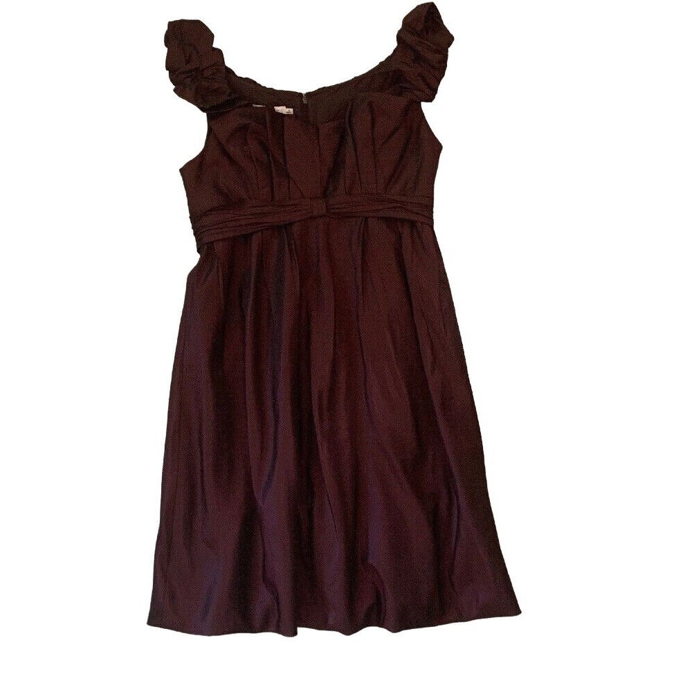 VTG 90’s Rickie Freeman Teri Jon 8 Silk Dress Eggplant Purple Cocktail Regency