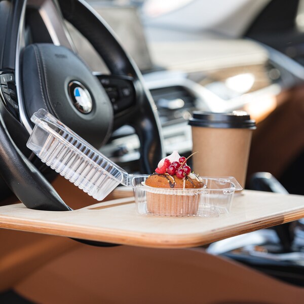 Amber/Brown Personalised Double-sided Wooden Steering Wheel Desk / Tray Table WHEEL PAL, Unique Gift