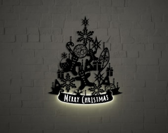 Lebkuchen Weihnachtsbaum: Metall Wanddekor, Feiertags Swag, Lebkuchen Bauernhaus Weihnachten, bestes Weihnachtsgeschenk, Kamin Dekor