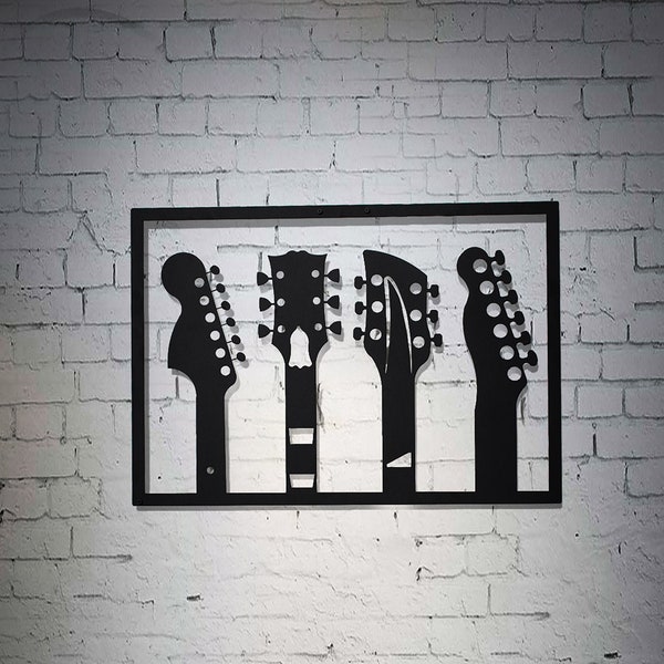 Guitar wall decor, gift for guitar player, guitar lover gift, Guitar fretboards christmas gift , Music studio wall accessory, mancave decor