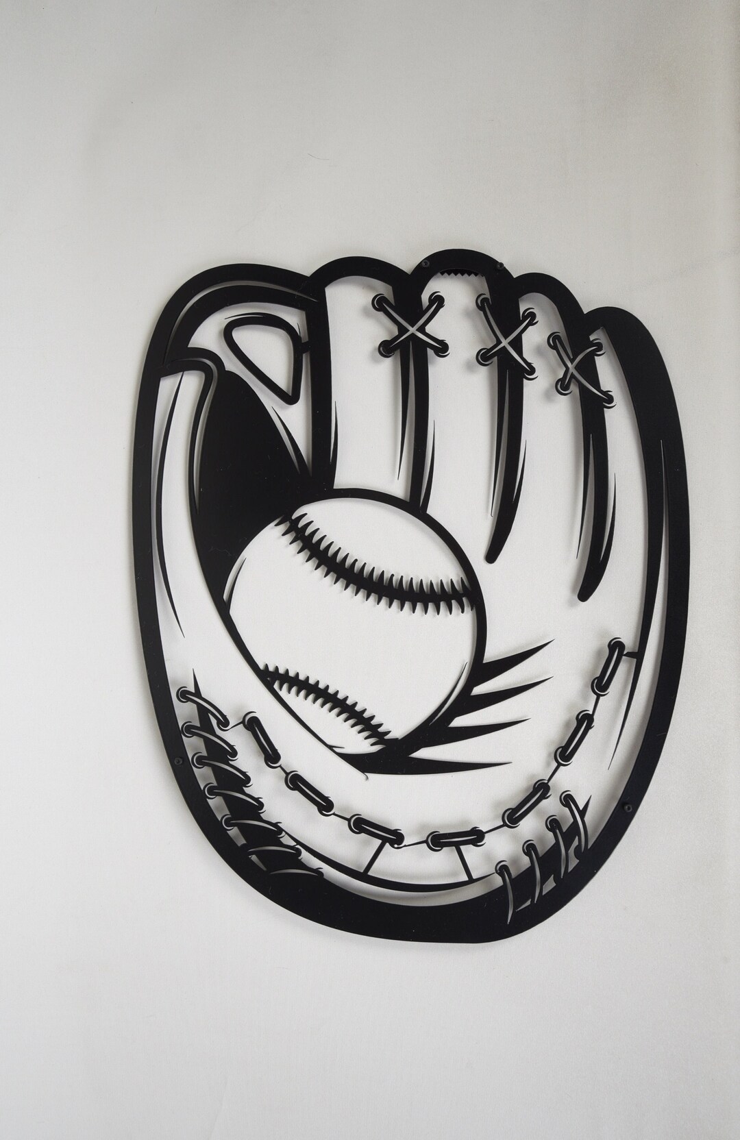 Baseball Glove Wall Decor, Baseball Metal Sign, Kids Room Acc, Mancave
