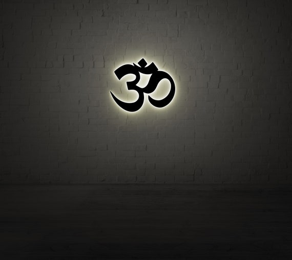 Om Buddha Metal Wall Sign, Hindu Wall Art, Yoga Studio Decor, Meditation Art, Om metal sign, Spiritual accessory, Buddha Decor gift