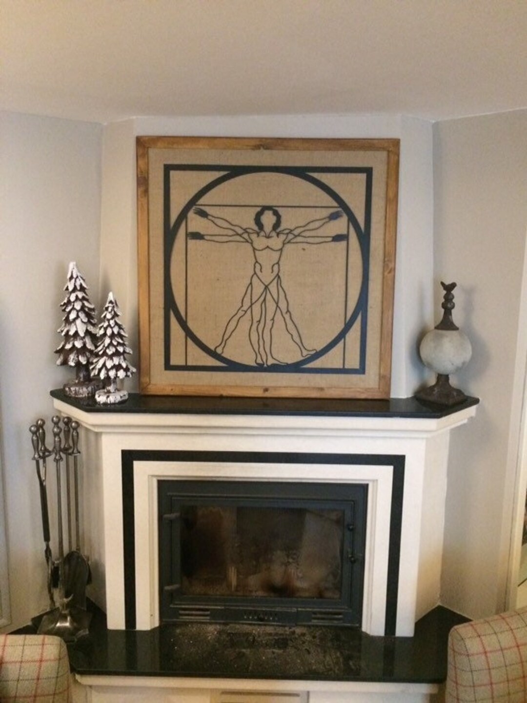 Vitruvian Man Wall Art, Metal Wall Decor, Da Vinci Art Sign, Wood