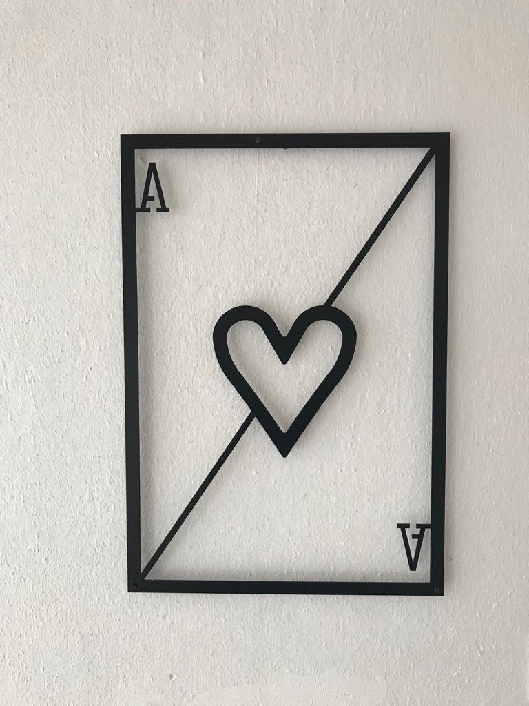 Ace Of Spades Metal Sign Hearts Metal Wall Artpoker | Etsy