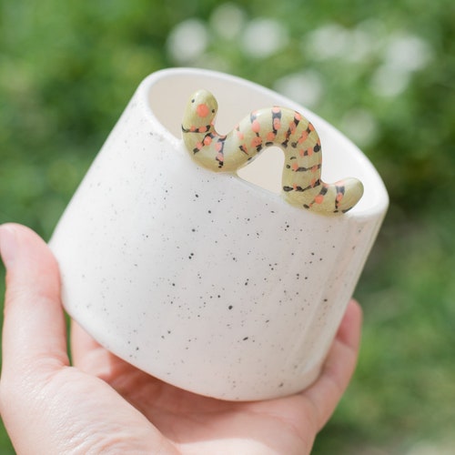 Small Green Caterpillar Plant Pot