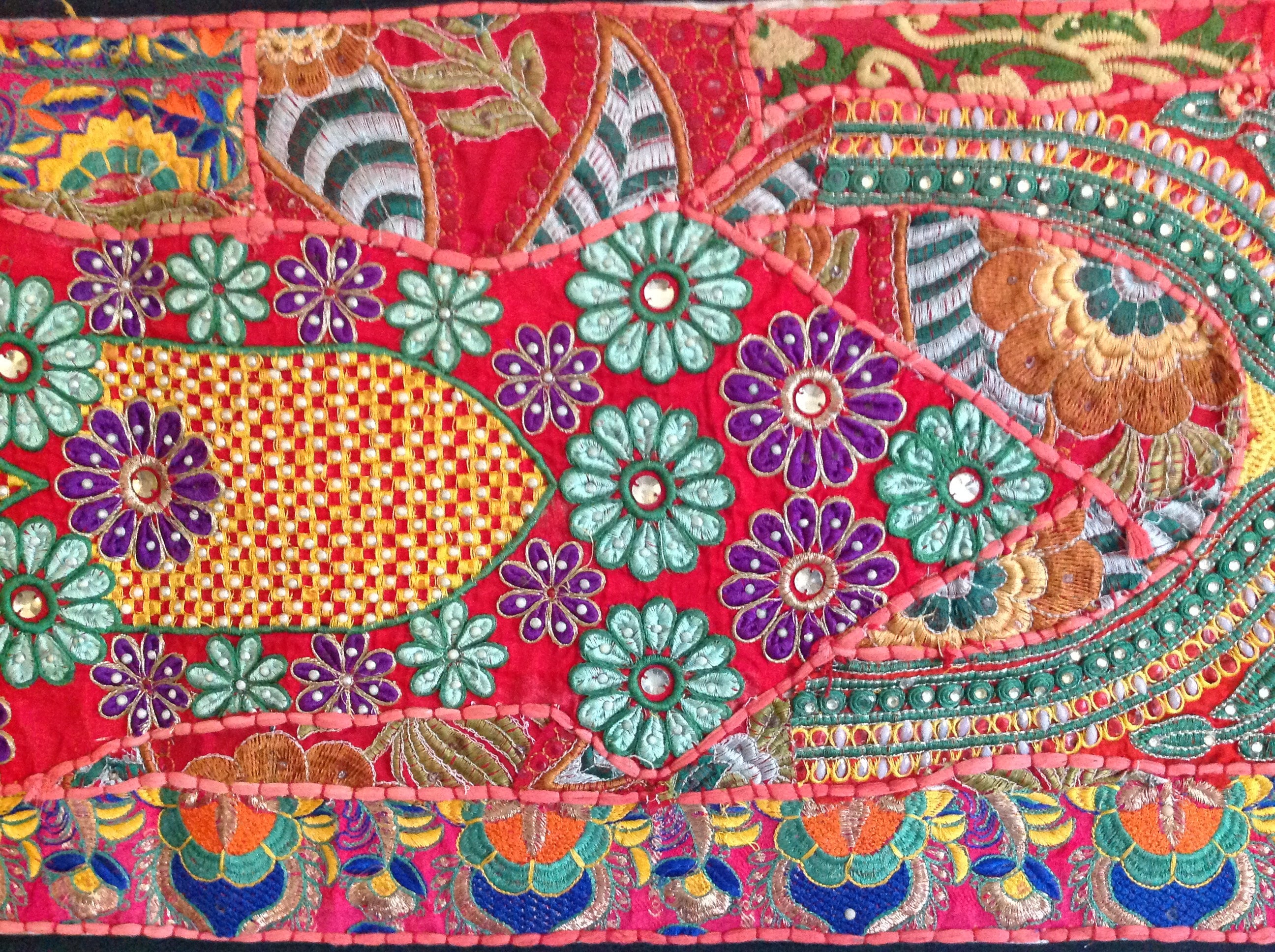 Beautiful Rajasthani table runner/wall decor hand embroidery Etsy