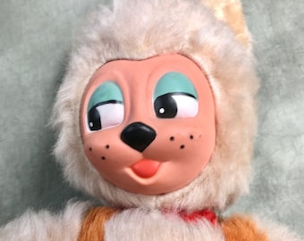 50s Happy Bear Rubber Face Plush Stuffed Animal
