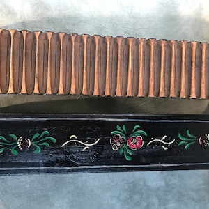 Antique Dutch Wooden Cigar Press, hand painted Hindeloopen