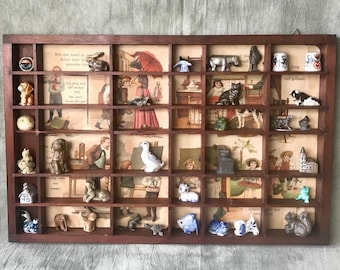 Vintage wooden Display WITH  Figurines