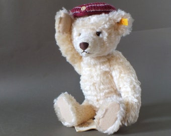 Handmade Teddy Bear White Bear Plush Blue Nose Polar Etsy - bear roblox plush