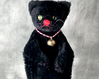 アンティーク　シュタイフ社 Black Tom Cat All IDs アンティークシュタイフ 黒猫 Steiff 「Black Tom Cat」22cm