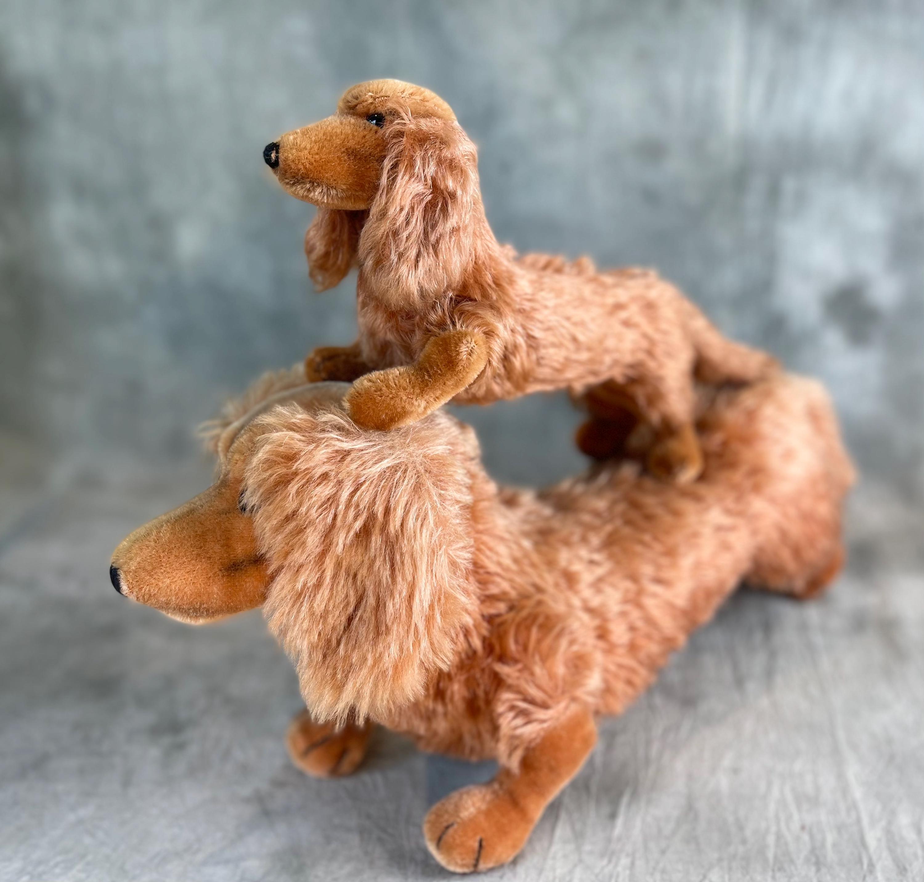 ヴィンテージ　オールド　シュタイフ ダックスフンド　プルトーイ　『Waldi』 アンティーク シュタイフ ダックスフンド ぬいぐるみ Steiff