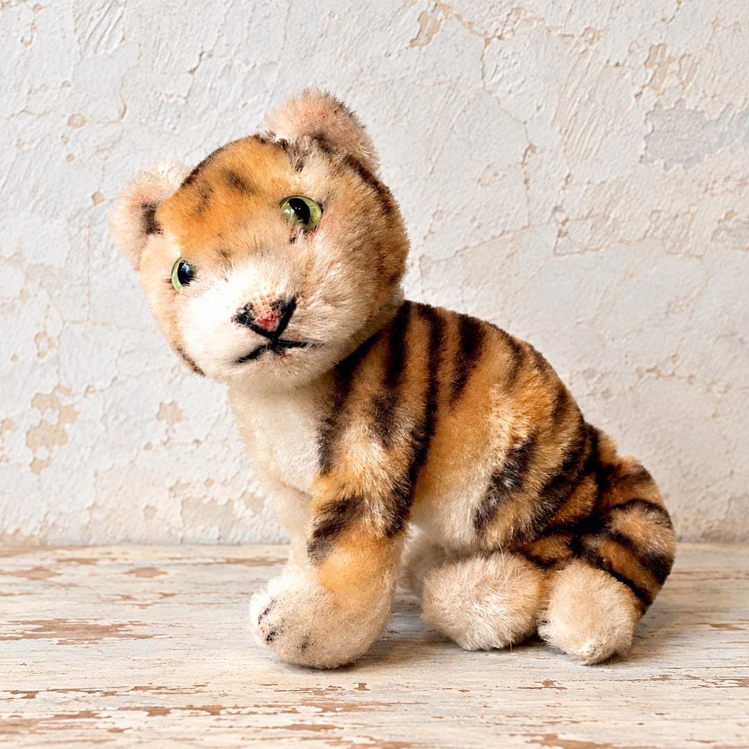 Rare Vintage Steiff Tiger, 1951–1961 – 10 Cm / 4