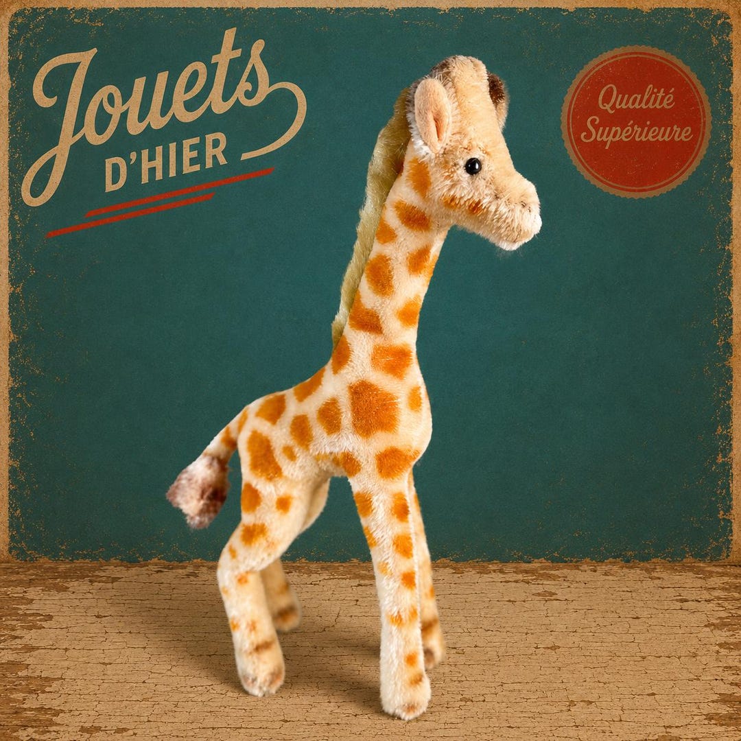 Vintage Steiff Giraffe With Button 11