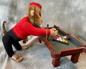Well Loved Antique Schuco Yes No Bellhop Monkey - Etsy