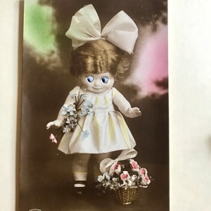 Cartoline antiche con foto autentiche di bambole Kewpie con occhi di VETRO, 1910