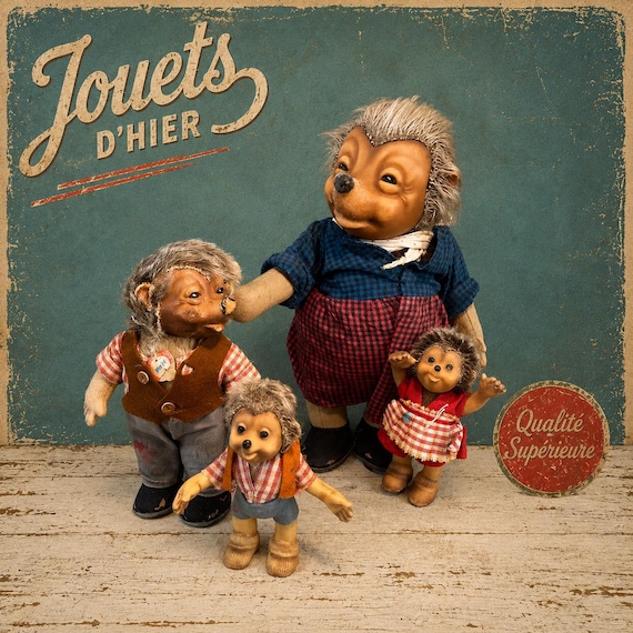 Steiff Mecki / Micki / Macki / Mucki Hedgehog Doll Family – 1952