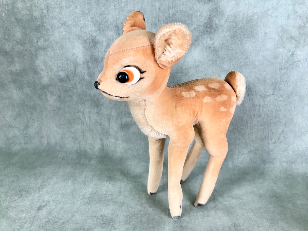 Vintage Steiff Bambi Deer: 1950s Velvet Plush Toy, 8.7